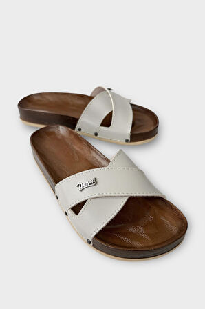 Kadın Günlük Terlik Çapraz Şık Ortopedik Yazlık Ev Plaj Tatil İş Terliği GRİ