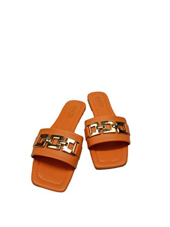 SİA ÇANTA Zincir Aksesuarlı Model Kadın Terliği , Rahat Sandelet Tarzı Kaydırmaz Taban Kadın Terlik