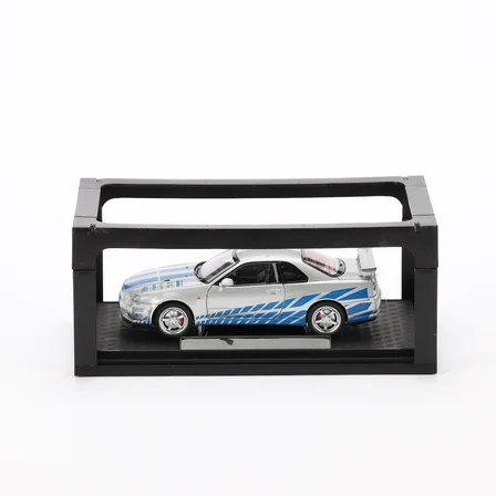 1:24 Ölçek Sesli Işıklı 4 Kapısı Kaput ve Bagajı Açılan Stantlı Model Araç Gtr Gri