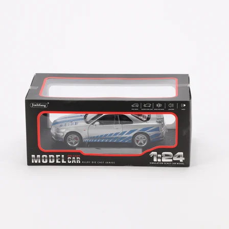 1:24 Ölçek Sesli Işıklı 4 Kapısı Kaput ve Bagajı Açılan Stantlı Model Araç Gtr Gri