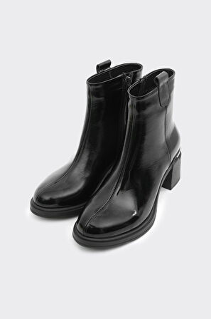 Hakiki Deri Fermuarlı Kadın Bot 