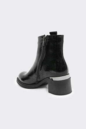 Hakiki Deri Fermuarlı Kadın Bot 