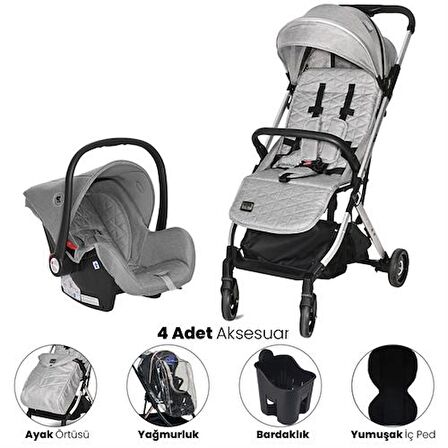 Lorelli Myla Kabin Boy & Travel Set Bebek Arabası - Grey