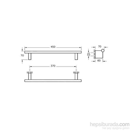 VitrA Diagon A44432 45 cm Havluluk