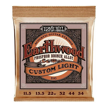 Ernie Ball P02145 Earthwood Custom Light Phosphor Bronze Takım Tel Akustik Gitar Teli (11,5-54)