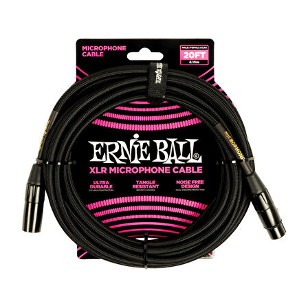 Ernie Ball P06392 Braided Microphone Cable Örgülü Mikrofon Kablosu (6 metre)