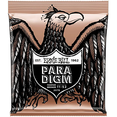 ERNIE BALL P02078 Paradigm Light Fosfor Bronz 11-52 Akustik Gitar Tel Seti