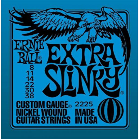 Ernie Ball P02225 Extra Slinky Nickel Wound  008-038 Elektro Gitar Teli