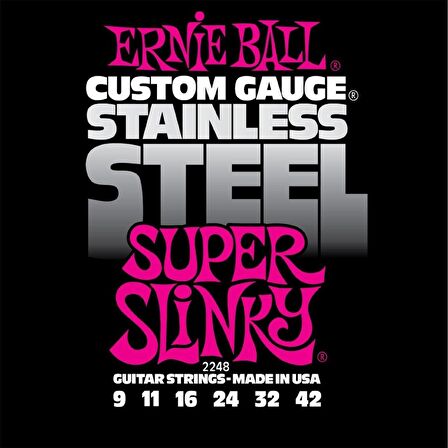 Ernie Ball P02248 Stainless Steel Super Slinky 09-42  Elektro Gita