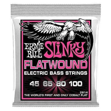 Ernie Ball P02814 Super Slinky Flatwound Bass Set Takım Tel Bas Gitar Teli 045-100