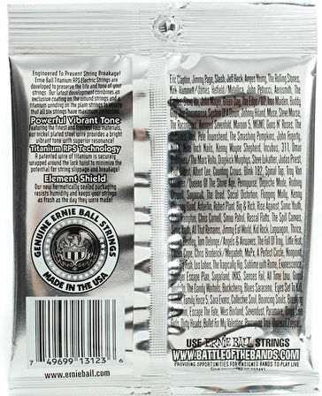 Ernie Ball 3123 Coated Super Slinky Titanium RPS Takım Tel Elektro Gitar Teli 009-42