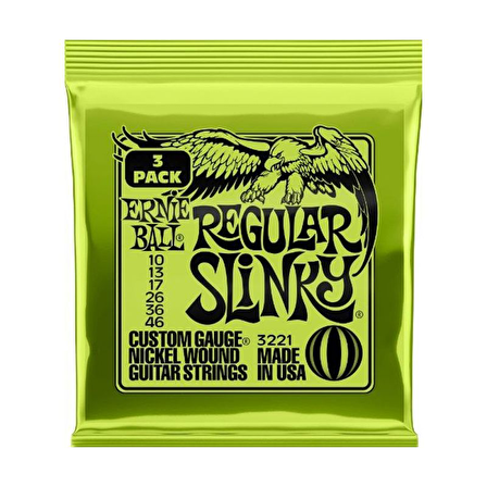 Ernieball P03221 REGULAR SLINKY 3 PACK Elektro Tel (3lü Paket)