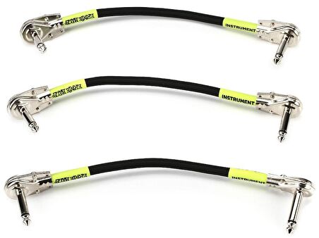 Ernie Ball P06059 Right Angle to Right Angle Pedalboard Flat Patch Cable Pedal Ara Kablosu (15 cm)