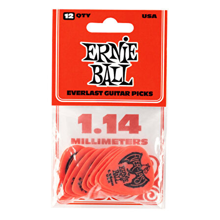 ERNIE BALL P09194 Everlast  Kırmızı 1.14 mm 12li Paket Pena