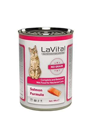 Lavital Tahılsız Somonlu Kısır Konserve Kedi Maması 400 Gr