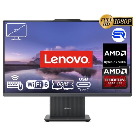 Lenovo Ideacentre 3 27ARR9 Amd Ryzen 7 7735HS 32GB Ram 512GB SSD 27'' Fhd Windows 11 Pro All In One Bilgisayar Elektropasaj