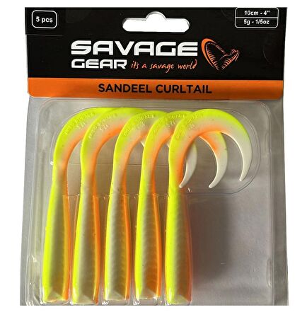 Savage gear LB Sandeel Curltail 10cm 5 Adet Suni Yem