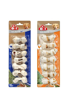 8in1 Delights Bones 2 Çeşit Karma Xs Köpek Ödül Kemiği 7 Li X 2 Adet