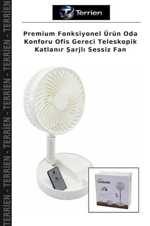 Premium Fonksiyonel Ürün Oda Konforu Ofis Gereci Teleskopik Katlanır Şarjlı Sessiz Fan