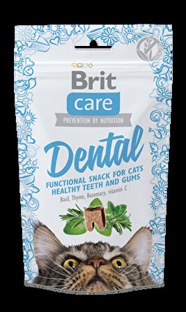 Brit Dental Biberiye - Fesleğen - Kekikli Granül Yetişkin Kedi Ödülü 50 g 