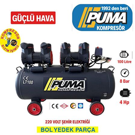 100 LT YÜKSEK VERİMLİ YAĞSIZ KOMPRESÖR (4 HP)