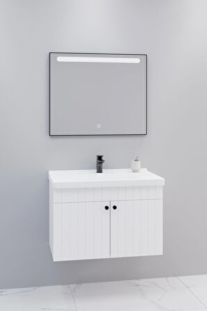 Avien 80 Cm Banyo Dolabı Lvn Led Aynalı - Boy Dolap Hariç