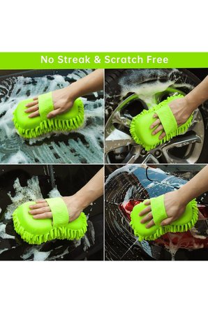 El Geçmeli makarnalı Mikrofiber Araç Yıkama Pedi Oto Temizlik Süngeri Çizmez Araç Temizleme Bezi