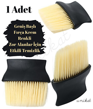 Geniş Başlı Fırça Krem Renkli Zor Alanlar İçin Etkili Temizlik Toz Alma