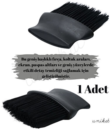 Geniş Başlı Fırça Siyah Renkli Zor Alanlar İçin Etkili Temizlik Toz Alma