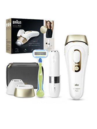 Braun IPL Silk·expert Pro 5, Tüy Alma, Çanta, Tıraş Bıçağı, Diş Fırçası, 2 Başlık, PL5146-D103 2'li 