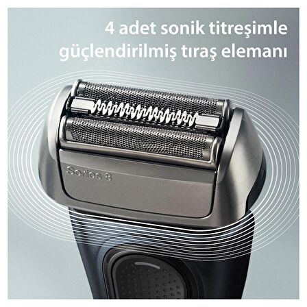 Braun Series 8 Elektrikli Tıraş Makinesi, Şarj Standı, Islak ve Kuru, 8513s, Gri