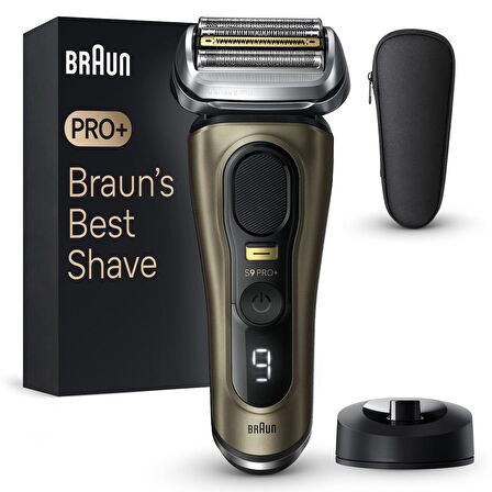 Braun Series 9 PRO+ Elektrikli Tıraş Makinesi, Şarj Standı, Islak ve Kuru, 9519s, Altın Rengi