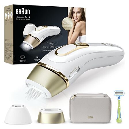 Braun IPL Silk·expert Pro 5, Evde Tüy Alma, Çanta, Venus Tıraş Makinesi, 2 Başlık ile, PL5152