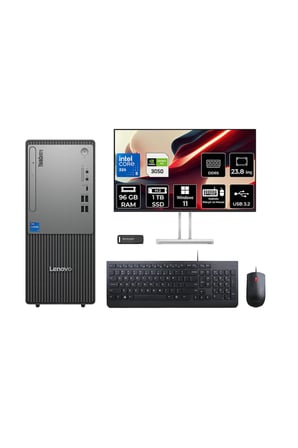 ThinkCentre Neo 50T G6 Ultra 5 225 96GB 1TB SSD RTX3050/6GB W11H Masaüstü Bilgisayar + 23.8"