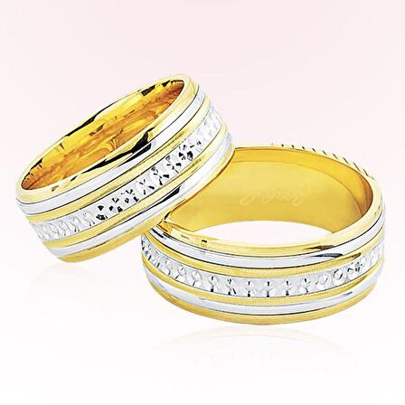 Sarı Beyaz Altın Alyans 7501