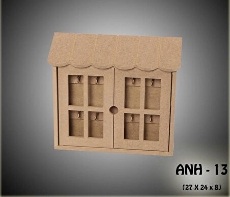 Ahşap Boyanabilir Dekoratif İki Kapaklı Anahtarlık