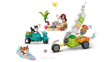 Lego Oyuncak Friends Sörfçü Köpekler ve Scooter Macerası 6 Yaş ve Üzeri Çocuklar için Mini Bebek İçeren Yaratıcı Oyuncak Yapım Seti 113 Parça 42641