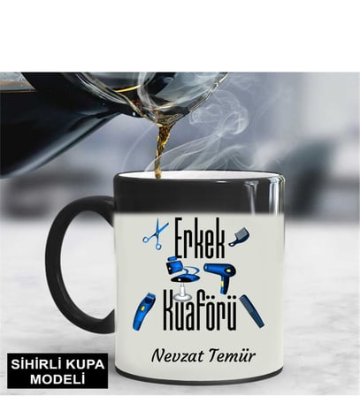Erkek Kuaförü Kupa Bardağı Sihirli