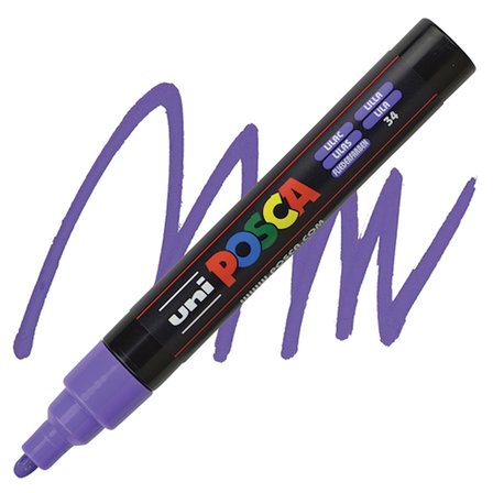 Uni-Ball Posca 1.8-2.5 Su Bazlı Poster Boyama Kalemi Markörü Leylak N Pc-5M (6 Lı Paket)