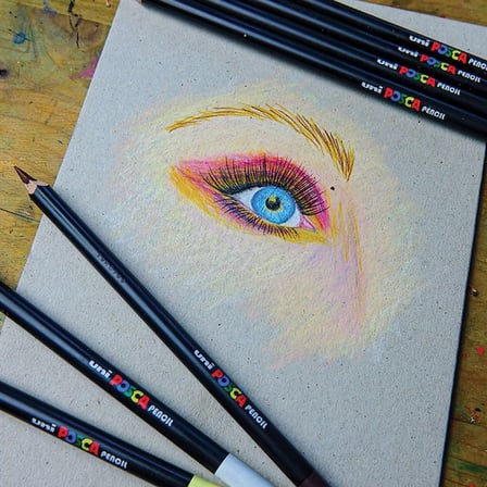 Uni-Ball Posca Kalem Pastel - Pencil 50/D Masa Üstü Stant