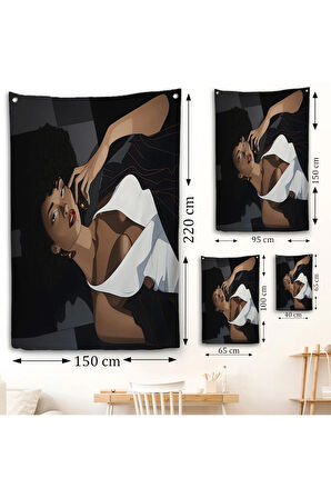 Afrikalı Güzel Kadın Duvar Örtüsü-7502