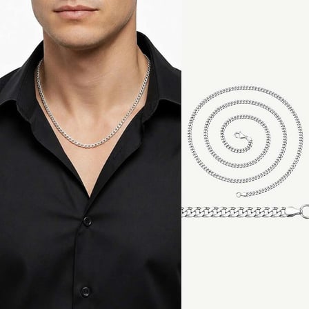 925 Ayar Gümüş 50 cm 120 Mikron Gurmet Erkek Zincir Kolye
