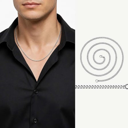 925 Ayar Gümüş 50 cm 60 Mikron Gurmet  Gümüş Erkek Zincir Kolye