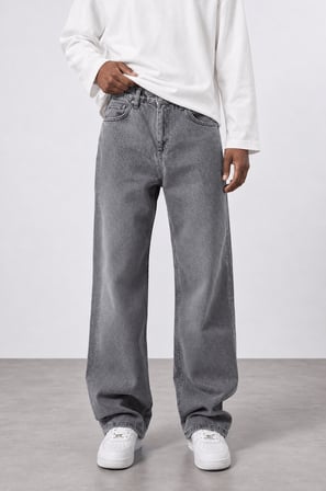 Erkek Baggy Jean Açık Gri