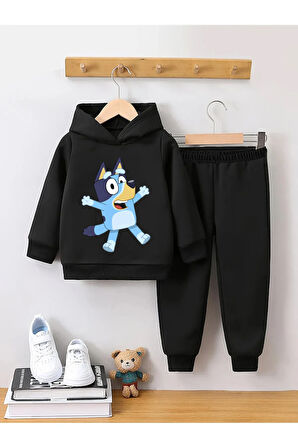 Bluey Kız Ve Erkek Çocuklar Için Premium 3. İplik Compact Sweatshirt & Eşofman Takımı
