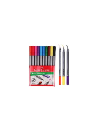 Faber-Castell Grip Finepen 0,4 Mm İnce Uçlu Keçeli Kalem 10 Renk 151610