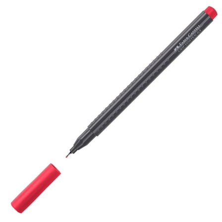 Faber-Castell Finepen Grip Keçe Uçlu Kalem 0,4 Mm Lal Kırmızı (10 Lu Paket) 5020151626000