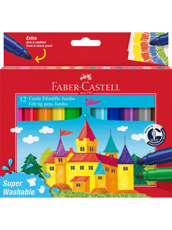 Faber-Castell Keçeli Kalem Jumbo 12 Renk Superwashable 5062154311000