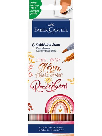 Faber-Castell Goldfaber Aqua Çift Uç Markör Kalem 6 Renk Kaligrafi 5188164518000