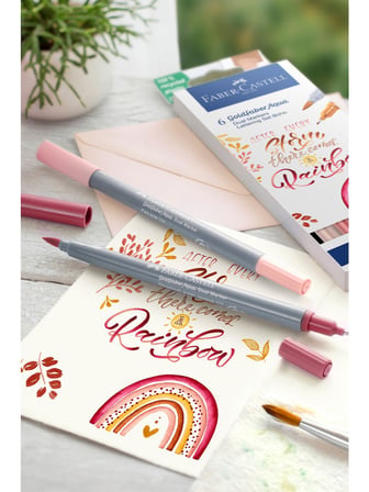 Faber-Castell Goldfaber Aqua Çift Uç Markör Kalem 6 Renk Kaligrafi 5188164518000